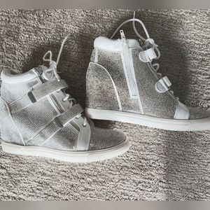 INC brand sparkly high top sneakers